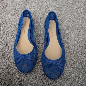 ANTONIO MELANI Royal Blue Lace Flats